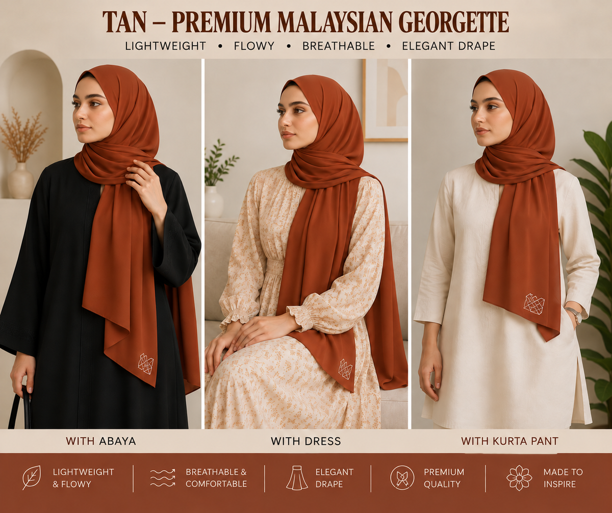 Malaysian Georgette Hijaab / Stole /Scarf