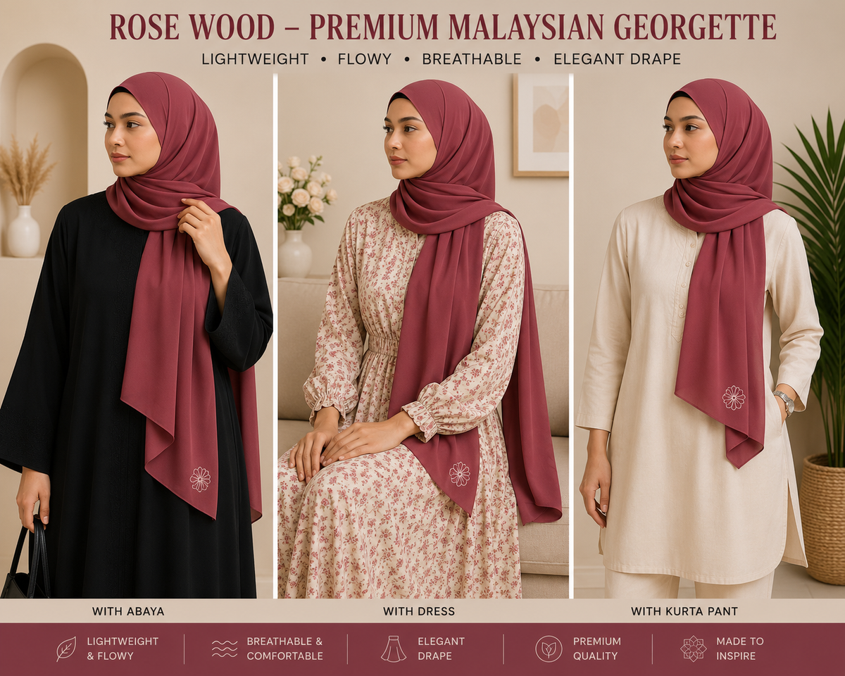 Malaysian Georgette Hijaab / Stole /Scarf