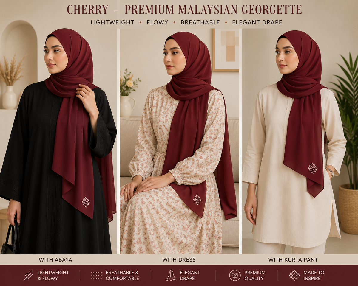 Malaysian Georgette Hijaab / Stole /Scarf
