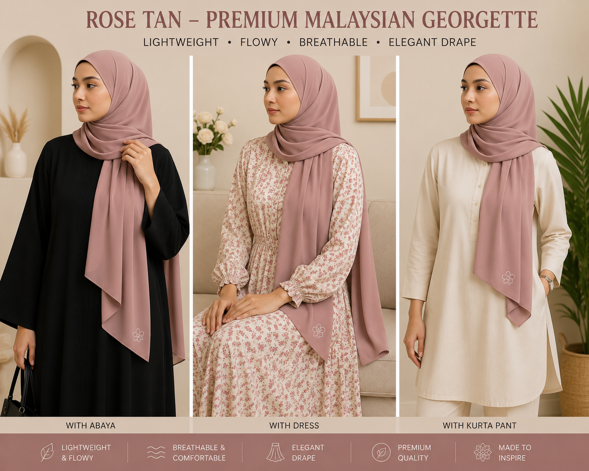Malaysian Georgette Hijaab / Stole /Scarf