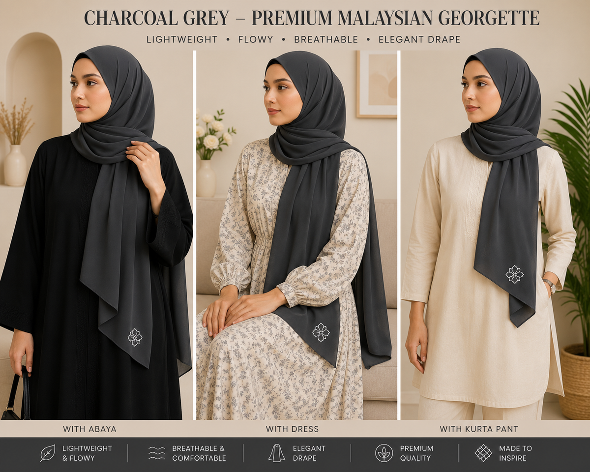 Malaysian Georgette Hijaab / Stole /Scarf