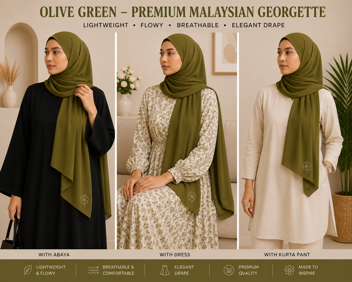 Malaysian Georgette Hijaab / Stole /Scarf
