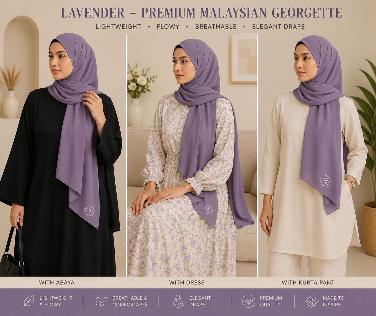 Malaysian Georgette Hijaab / Stole /Scarf