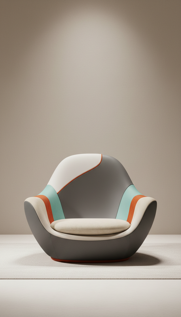 Sculptural Lounge Chair in Walnut