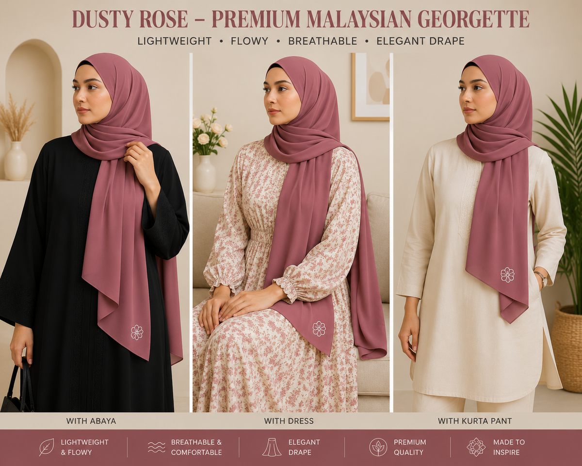 Malaysian Georgette Hijaab / Stole /Scarf