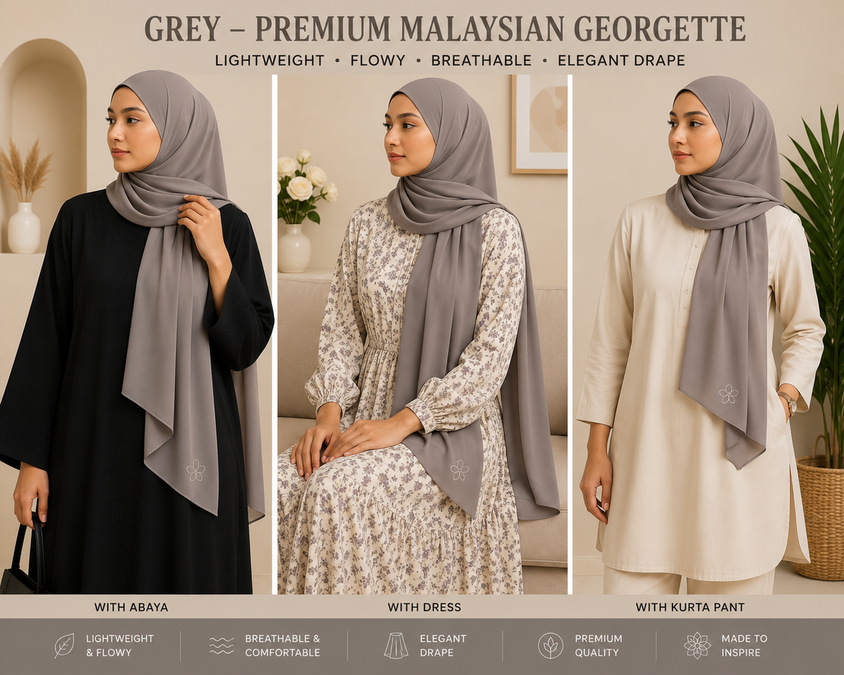 Malaysian Georgette Hijaab / Stole /Scarf