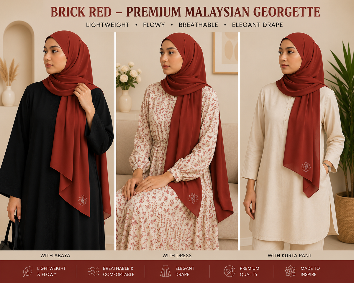 Malaysian Georgette Hijaab / Stole /Scarf