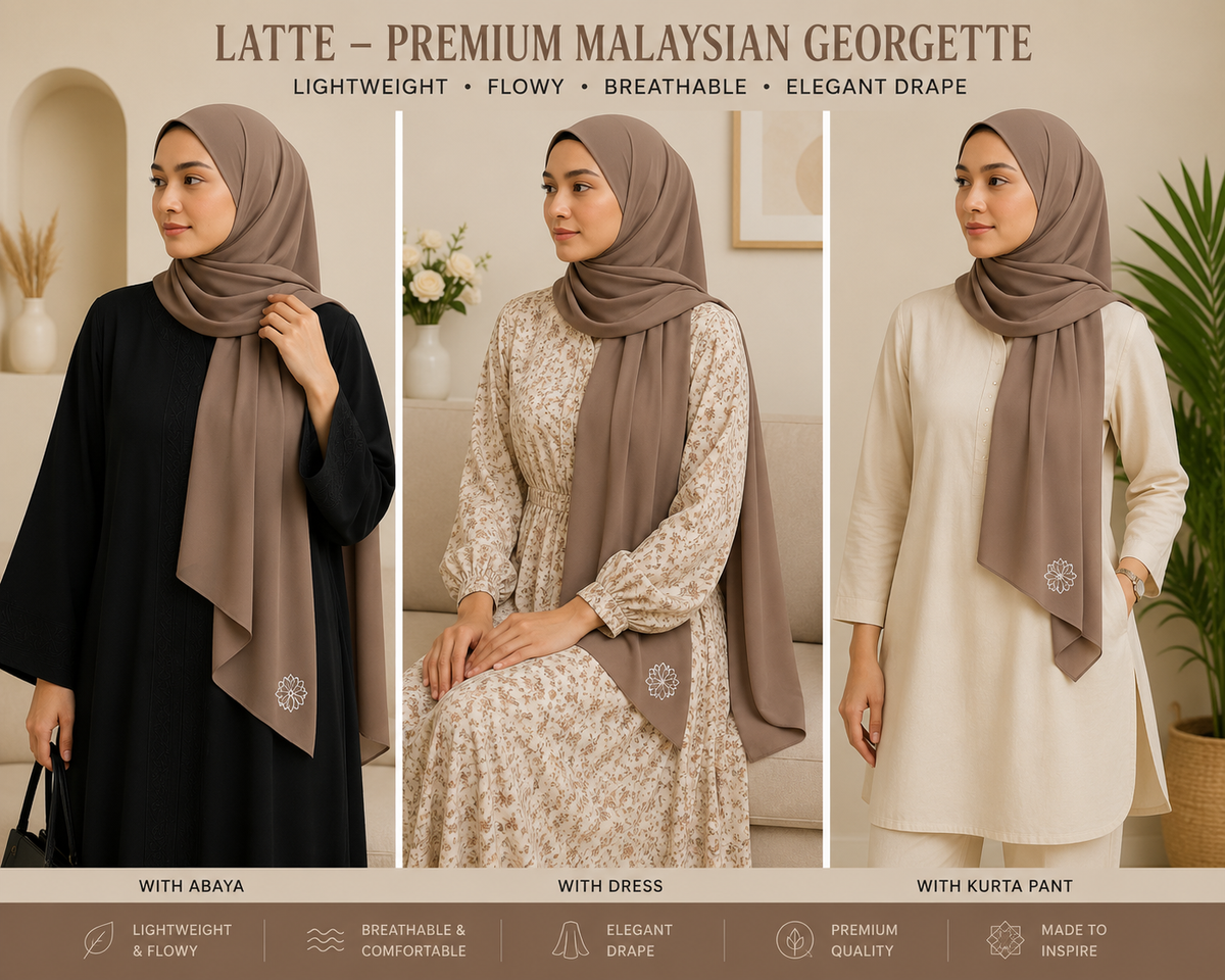 Malaysian Georgette Hijaab / Stole /Scarf