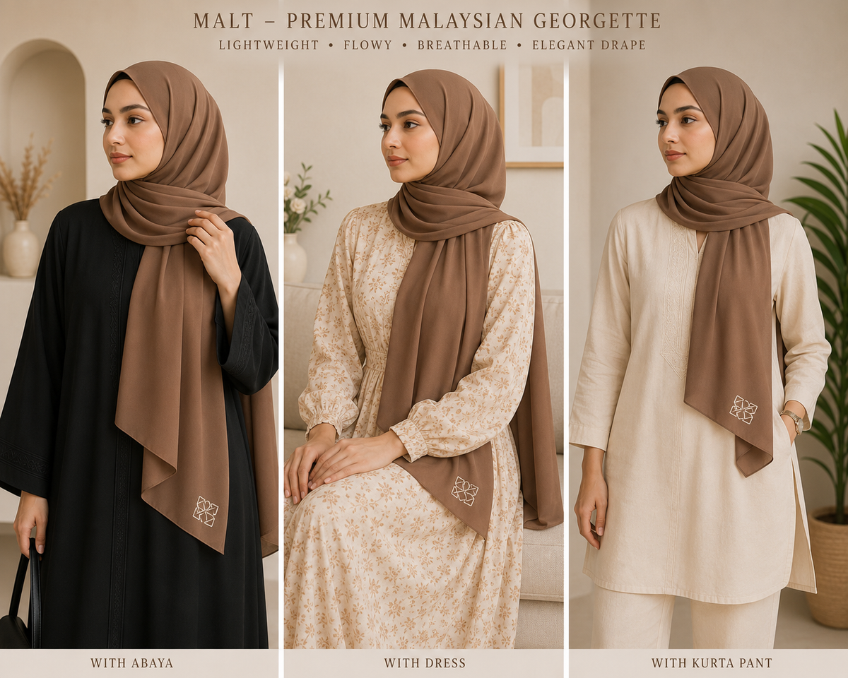 Malaysian Georgette Hijaab / Stole /Scarf
