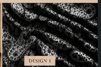 Silk Satin Printed Hijaab / Scarf / Stole - Black