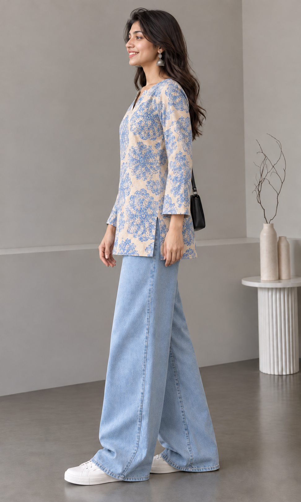Blue Floral Tunic