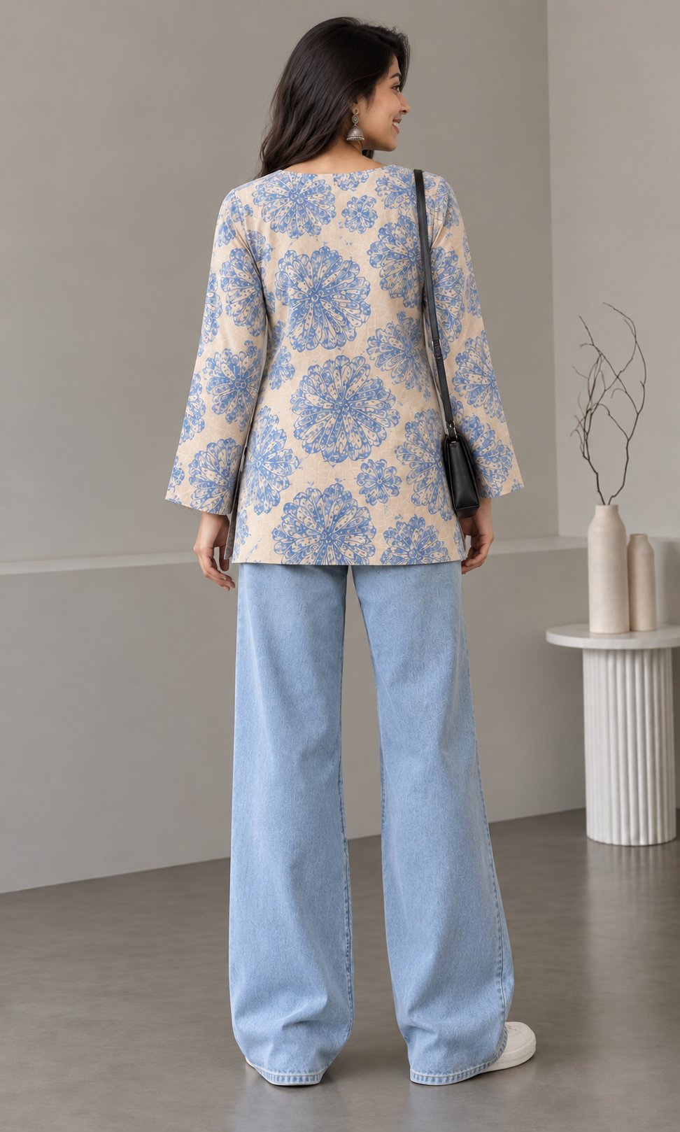 Blue Floral Tunic
