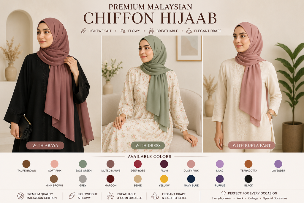 Malaysian Georgette Hijaab / Stole /Scarf