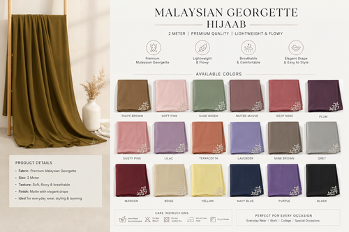 Malaysian Georgette Hijaab / Stole /Scarf