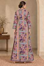 Zareen Purple Printed Long Kurta for Women